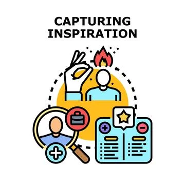 Capturing creative inspiration concept for developing ideas Stock Illustration