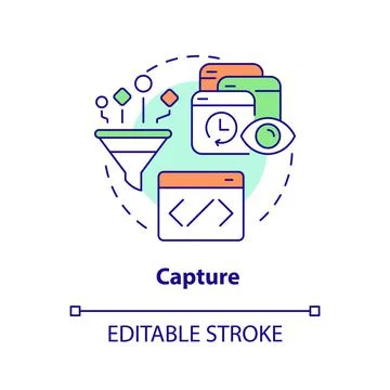 Capturing customer data concept icon Stock-Illustration