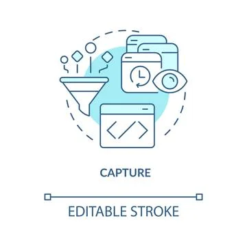 Capturing customer data turquoise concept icon Illustrazione stock