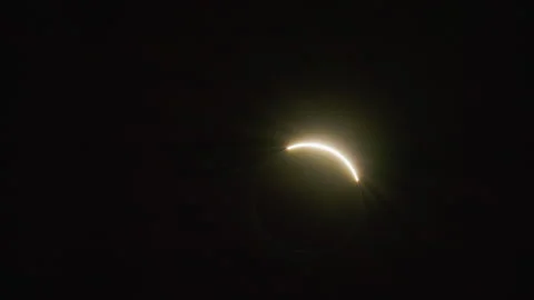 Capturing The "Diamond Ring" Phase Of A Solar Eclipse, This Image Shows A Bright Video stock 297722852