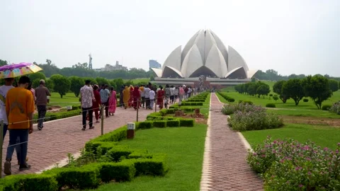 Capturing the Elegance of the Lotus Temple Stock Footage 317094374
