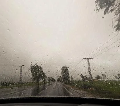 Capturing the Elegance of Rain in Rural Moroccan Sceneries Stock Photos