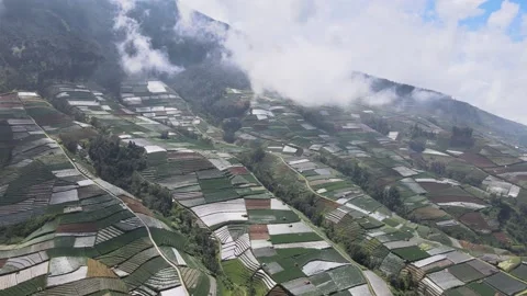 Capturing Farm Land and Clouds Stock Footage 152749892