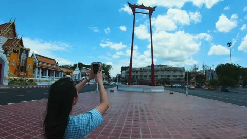 Capturing the Giant Swing in Bangkok Stock Footage 314594215