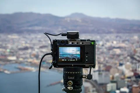 Capturing Hakodate city view from mount Hakodate viewpoint Stock-Fotos