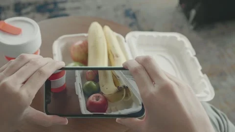 Capturing Healthy Snacks with a Smartphone Stock Footage 319415080