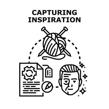 Capturing inspiration for creative process and hobby Stock Illustration