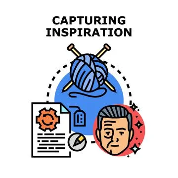 Capturing inspiration for creative process and hobby 库存插图