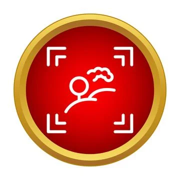 Capturing landscape view with camera focus icon Stock Illustration