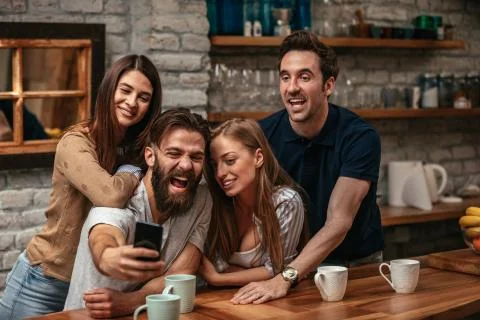 Capturing the love of friends Stock Photos