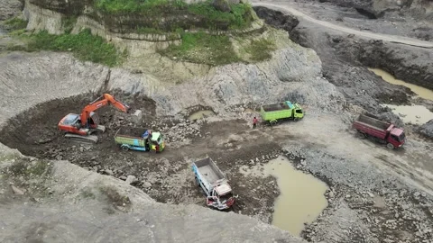 Capturing Mining Activity Stock Footage 147193333