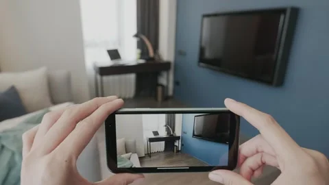 Capturing Modern Interior Design Through a Smartphone Lens Stock Footage 314511978