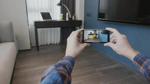 Capturing a Modern Living Space with Smartphone Stock Footage 314273693