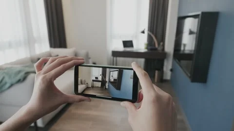 Capturing a Modern Workspace with a Smartphone Stock Footage 319415004
