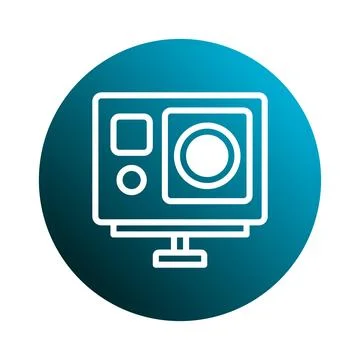 Capturing moments action adventures: Icon of action camera for extreme spor.. Stock Illustration