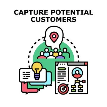 Capturing potential customers concept for business marketing strategy Stock Illustration