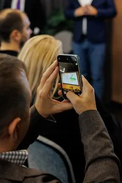 Capturing a Presentation at a Lecture Stock Photos