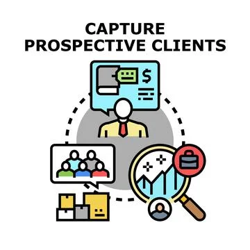 Capturing prospective clients process for business growth Stock Illustration