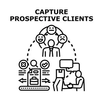 Capturing prospective clients process concept vector イラスト素材