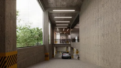 Capturing the Scene Utilizing Cameras for Enhanced Car Park Security Stock-Illustration