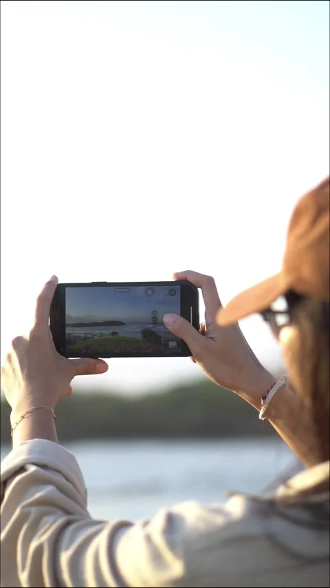 Capturing a Scenic View with a Smart phone Stock Footage 283203657