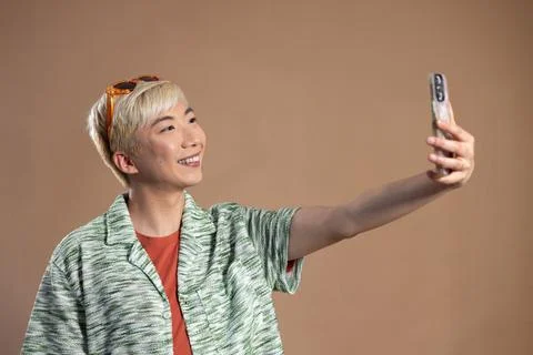 Capturing Selfies in the Studio Stock Photos