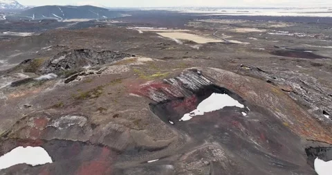 Capturing a stunning shot of an unidentified volcano near Myvatn at Stock Footage 284060597
