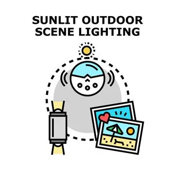 Capturing sunlit outdoor scene lighting creating memories Stock Illustration