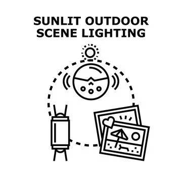 Capturing sunlit outdoor scene lighting creating memories Stock Illustration