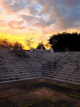 Capturing the sunset at the ecomuseum in Venezuela Stock Photos