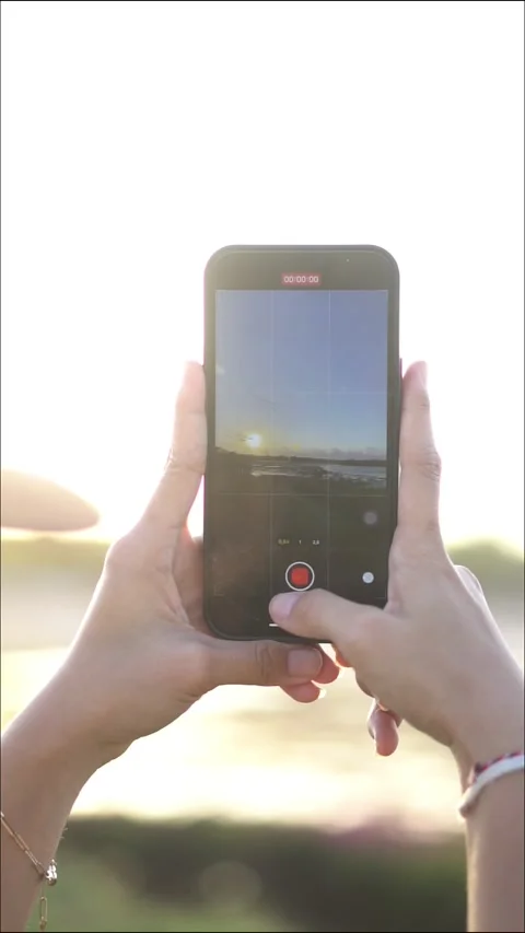 Capturing a Sunset on Smart phone Stock Footage 283208564