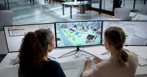 Capturing Urban Architecture Through 3D Mapping And GIS Technology Stock Photos