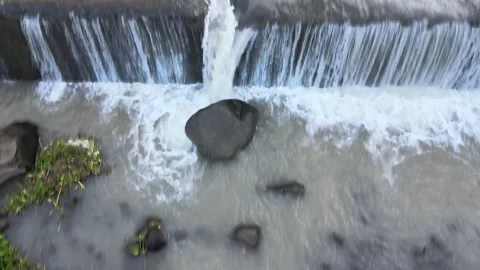 Capturing Water Fall with Low Altitude Video stock 146566756