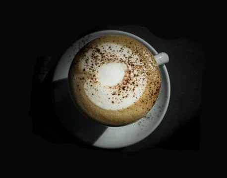 Capucchino in the dark Stock Photos