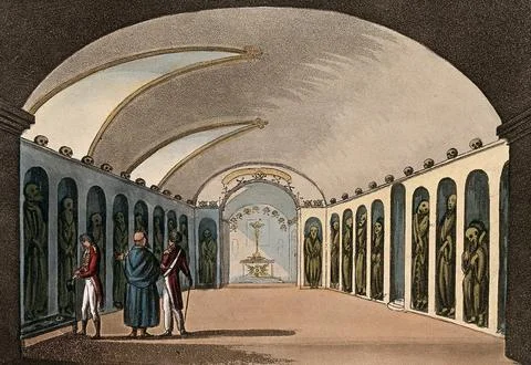 The Capuchin Crypt of Palermo Le Catacombe dei Cappuccini extensive crypt Ilustración de archivo