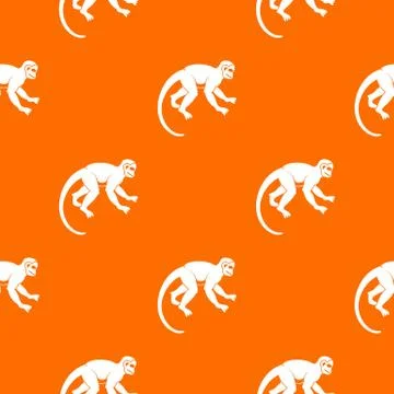 Capuchin monkey pattern seamless Stock Illustration