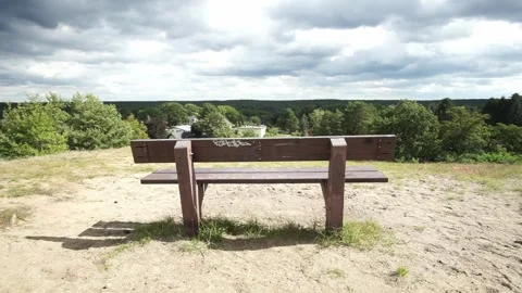 Caputh, Germany - September 11, 2025: Time lapse, Krähenberg, Park bench Stock Footage 316846219