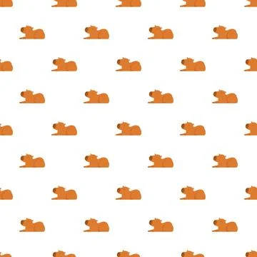 Capybara cartoon seamless pattern design for print イラスト素材