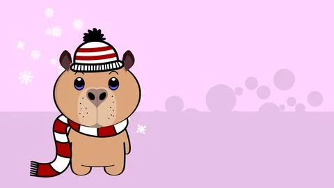 Capybara character cartoon background in vector art Stock Illustration