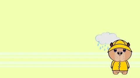 Capybara character cartoon background in vector art Stock Illustration