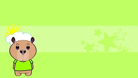 Capybara character cartoon background in vector art Stock Illustration