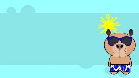 Capybara character cartoon background in vector art Stock Illustration