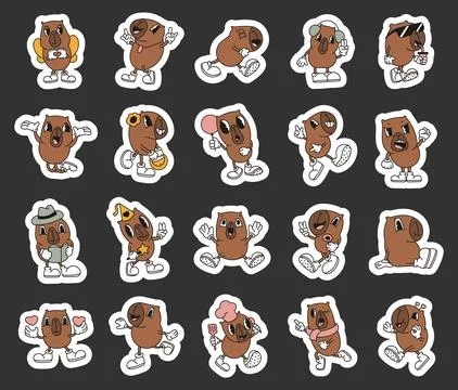Capybara character set showcasing Stock Illustration