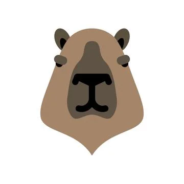 Capybara face isolated. Head guinea pig Vector illustration Stock Illustration