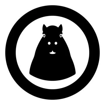 Capybara head icon in circle round black color vector illustration image so.. Stock Illustration