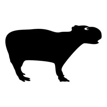 Capybara icon black color vector illustration image flat style Stock Illustration