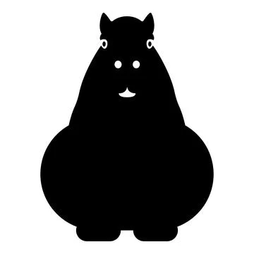 Capybara icon black color vector illustration image flat style Stock Illustration