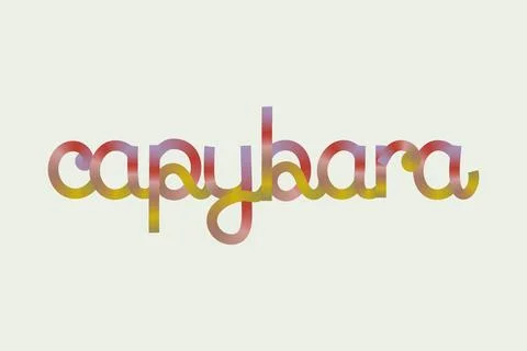 Capybara lettering. Gradient calligraphy, hand drawn vector design. Illustrazione stock