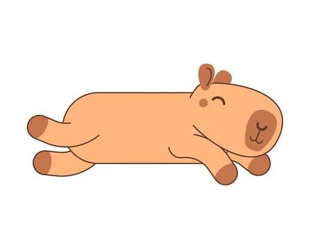 Capybara is lying down. Cute capybara is resting. Stock Illustration