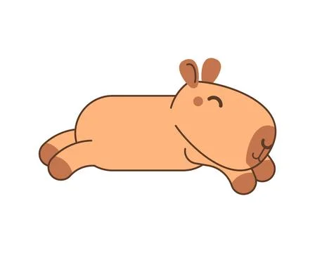 Capybara is lying down. Cute capybara is resting. Stock Illustration